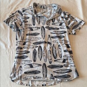 Bonobos White and Navy Surfboard Polo